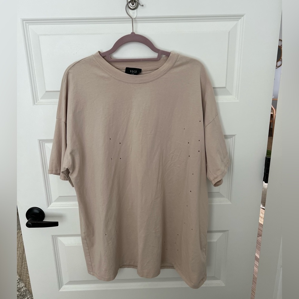 Vici distressed oversized tee